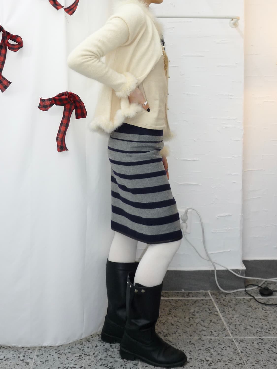 Buttons detail stripe skirt 상품이미지4