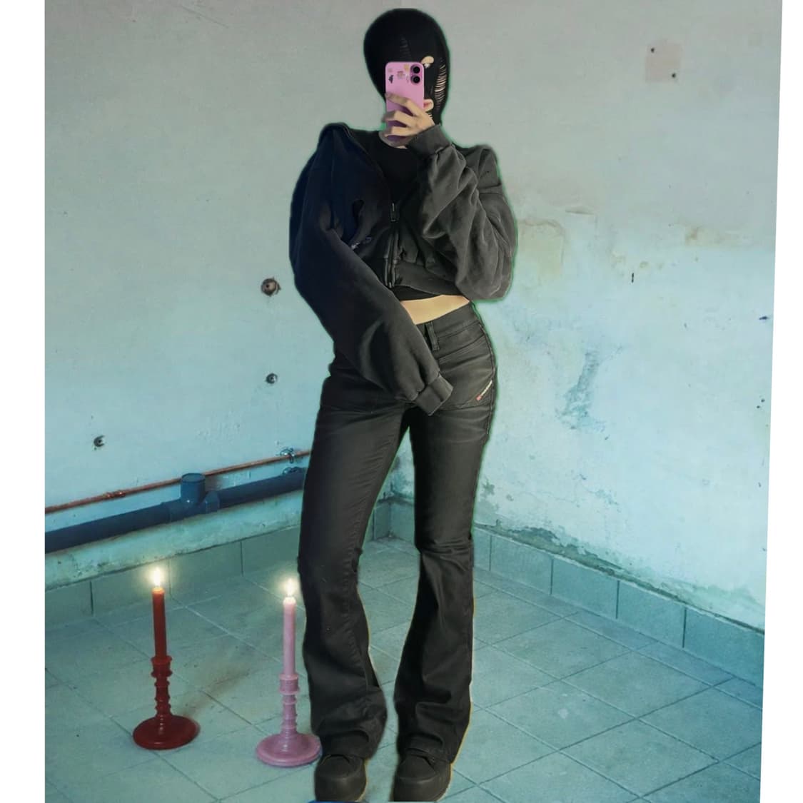 디젤 왁싱 부츠컷 데님 로우웨이스트 26 상품이미지1