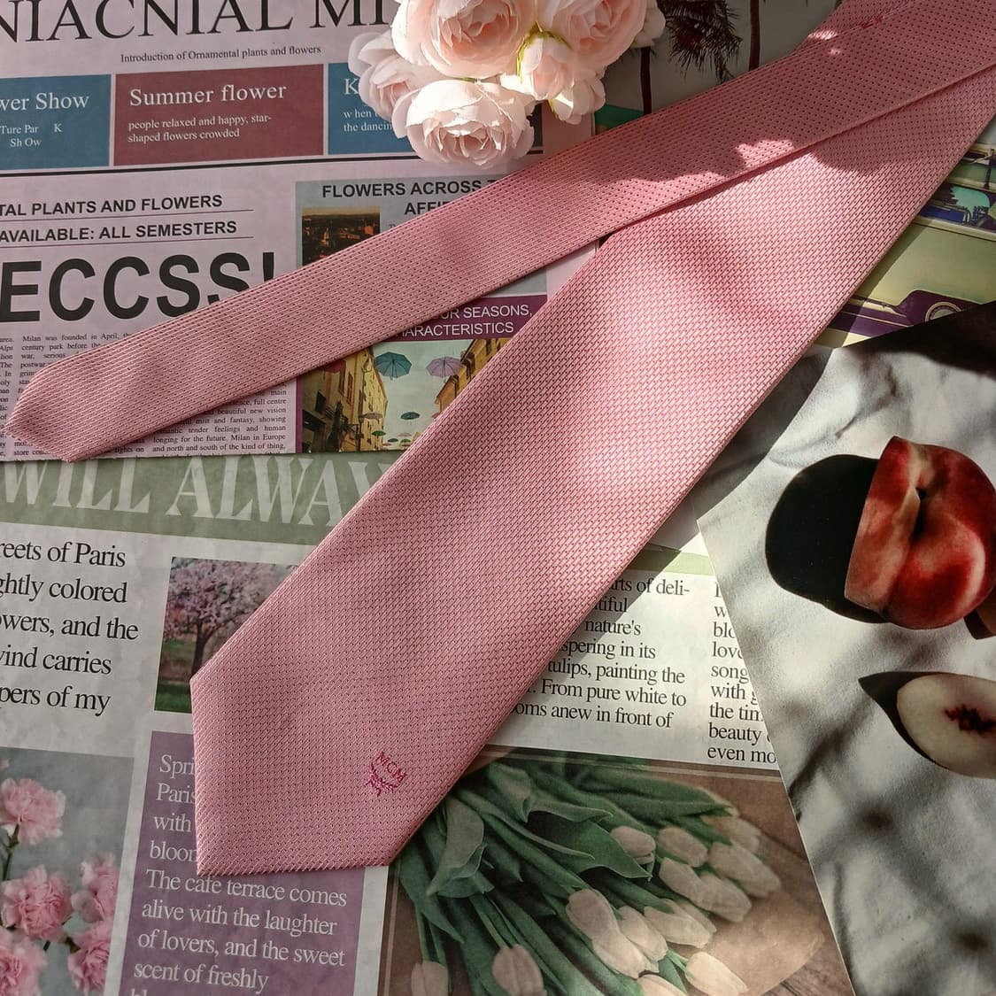 엠씨엠 실크 핑크 텍스처 패턴 넥타이 9cm A+등급 A19653
 상품이미지4