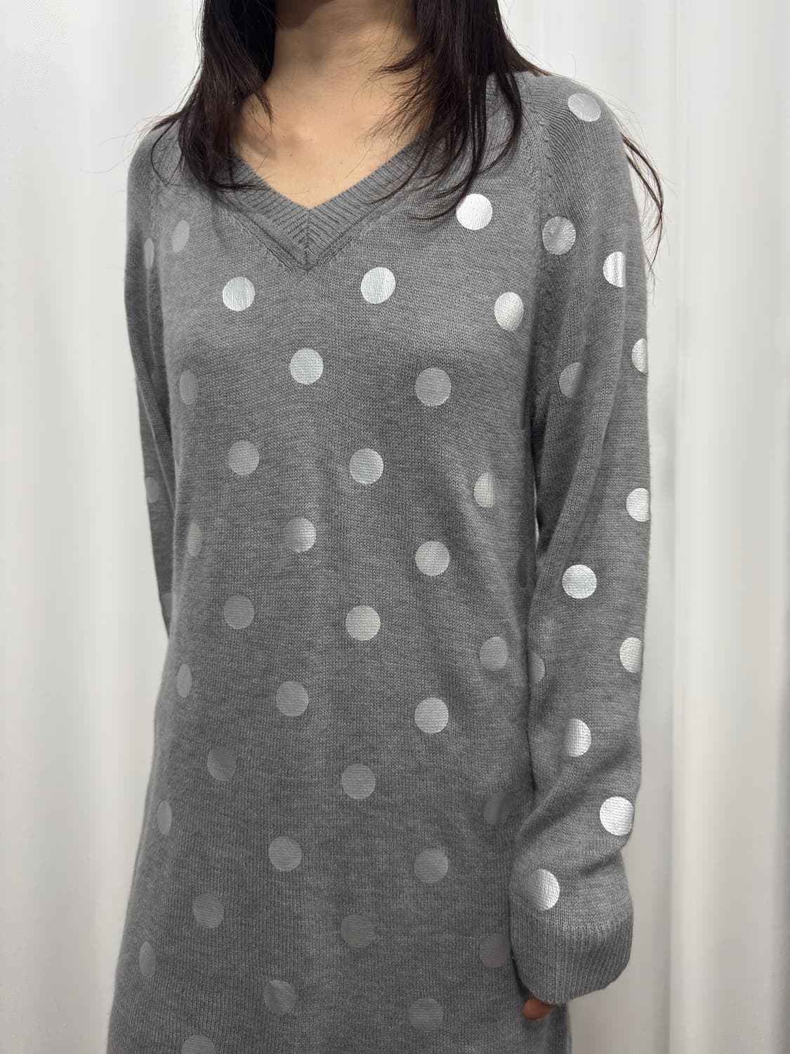 silver dot knit onepiece 상품이미지4