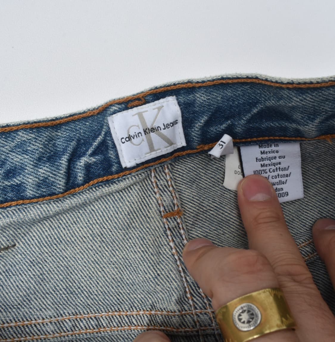90S 캘빈클라인 와이드 데이퍼드핏 청바지 데님팬츠 31  N0775 상품이미지5