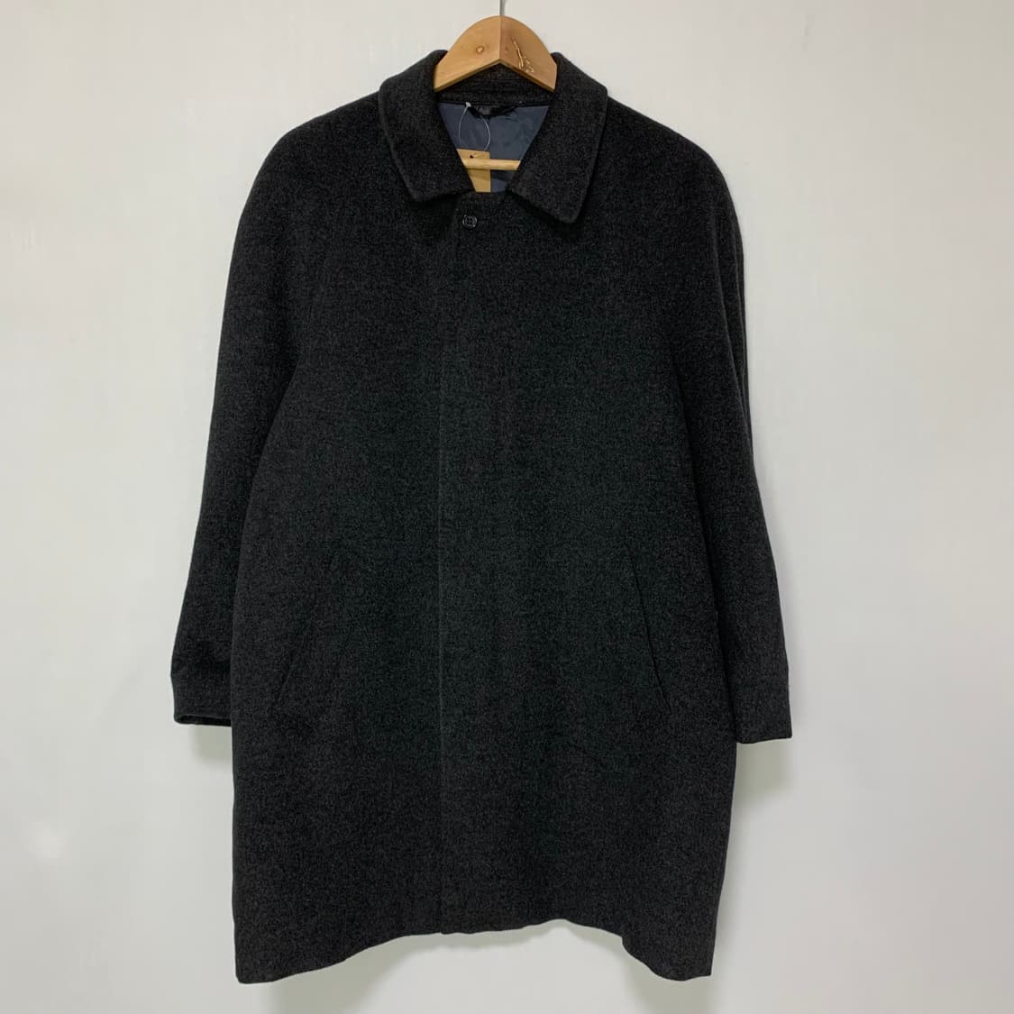 빈티지 캐시미어 100% 킨록 앤더슨 하프코트 차콜 M 상품이미지2