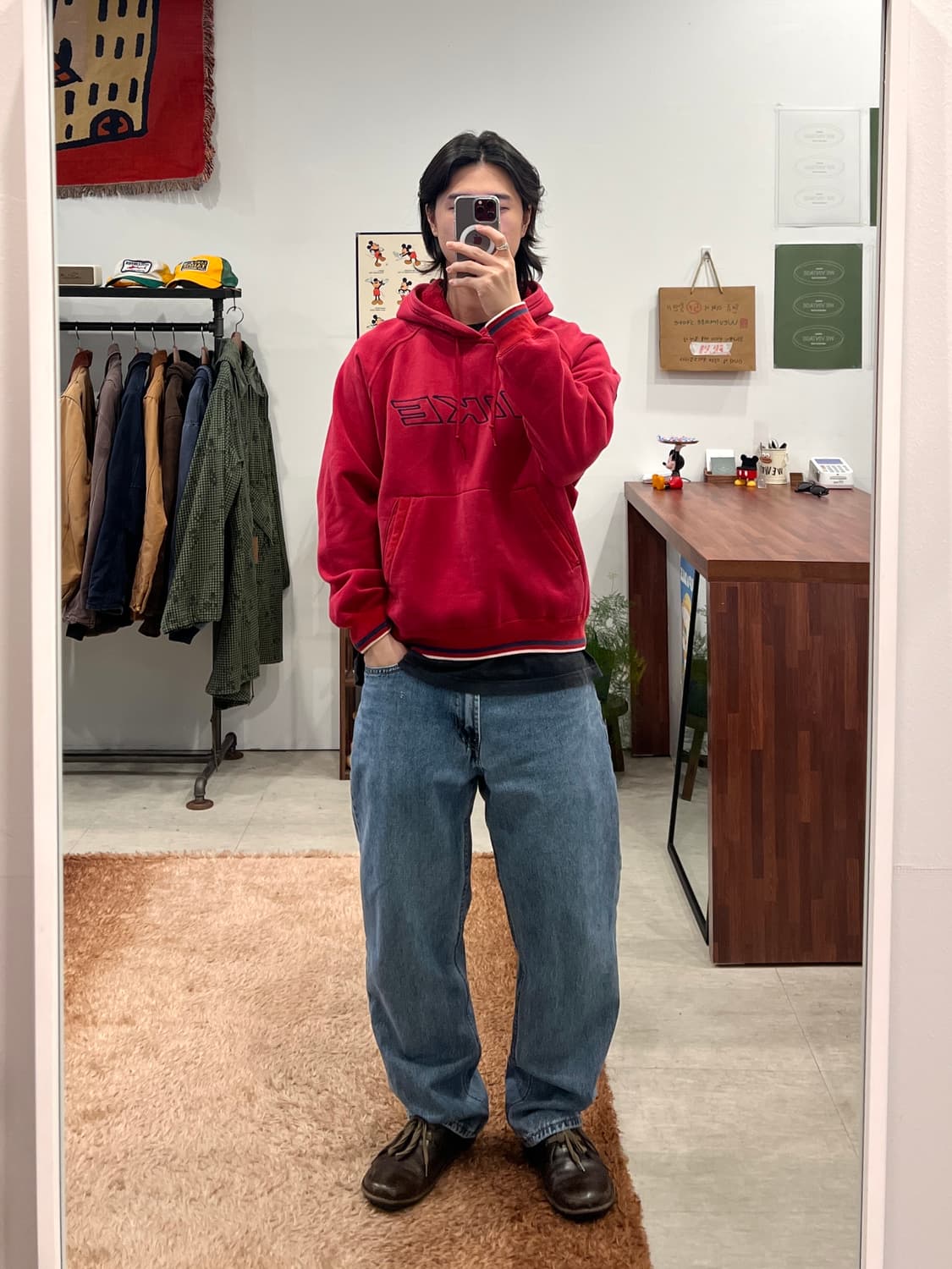 90s Nike 나이키 올드스쿨 스펠아웃 스웻 후드 상품이미지2