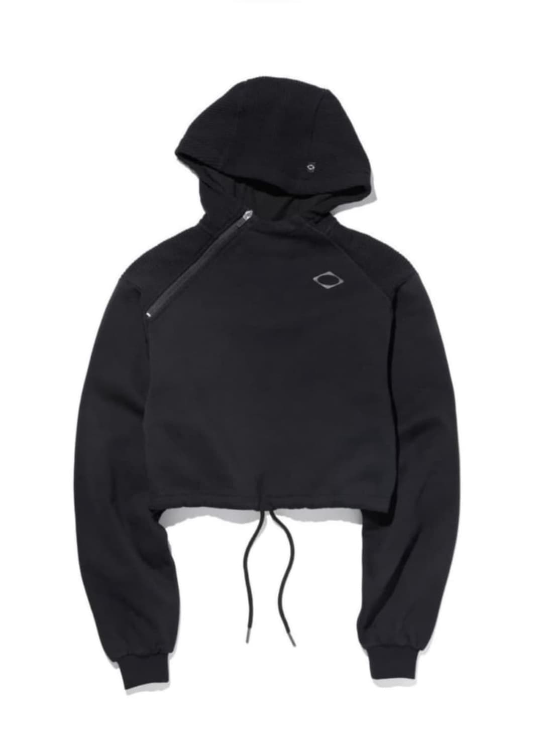 미스치프 크롭 사이드 집 후드 블랙 상품이미지1