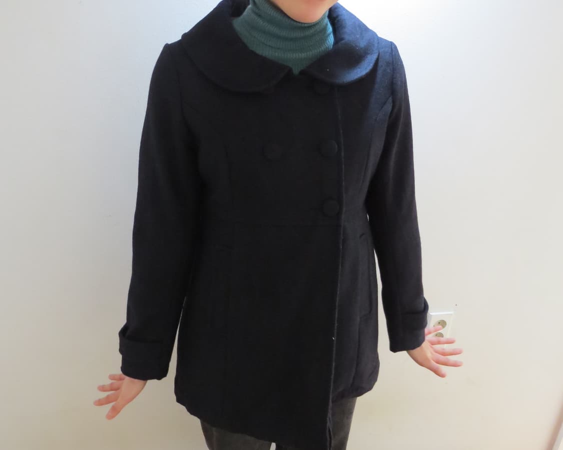 네이비 라운드 코트 상품이미지2