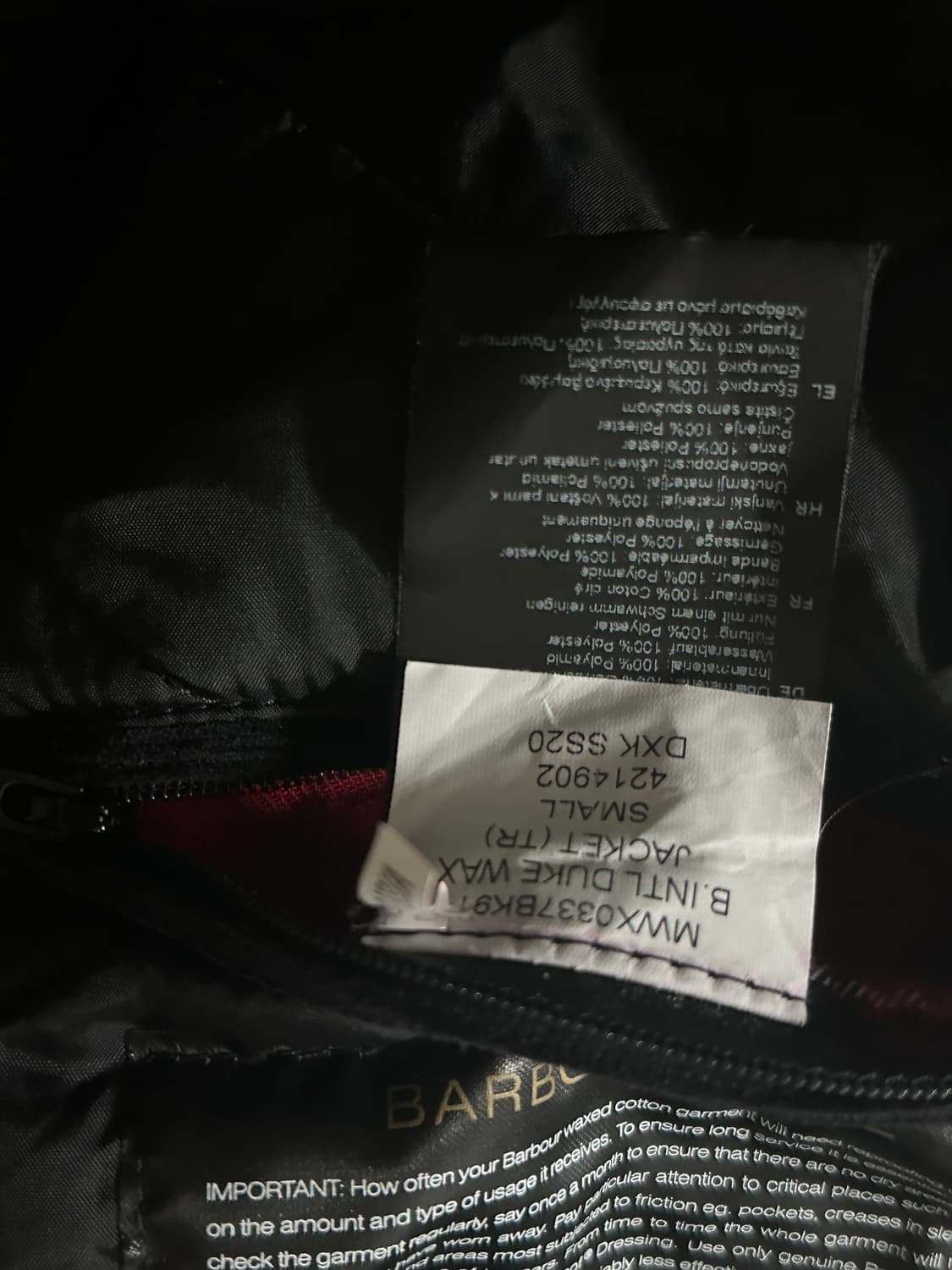 Barbour International 듀크 왁스 자켓  상품이미지5