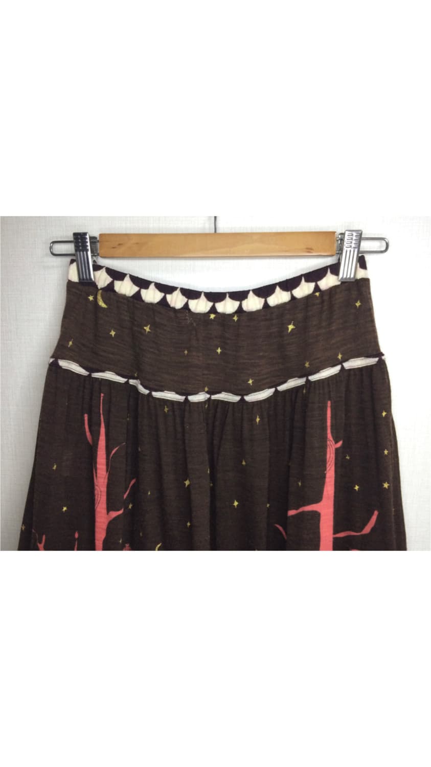 츠모리 치사토 브라운 프린팅 프릴 스커트 상품이미지2