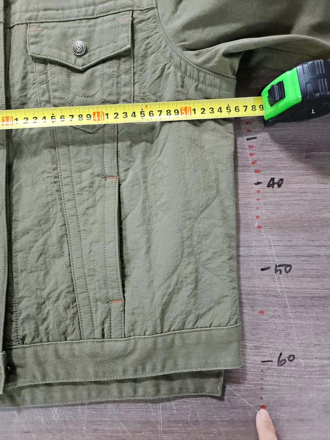 트루릴리젼 카키색 데님 자켓  105  남여가능 상품이미지6