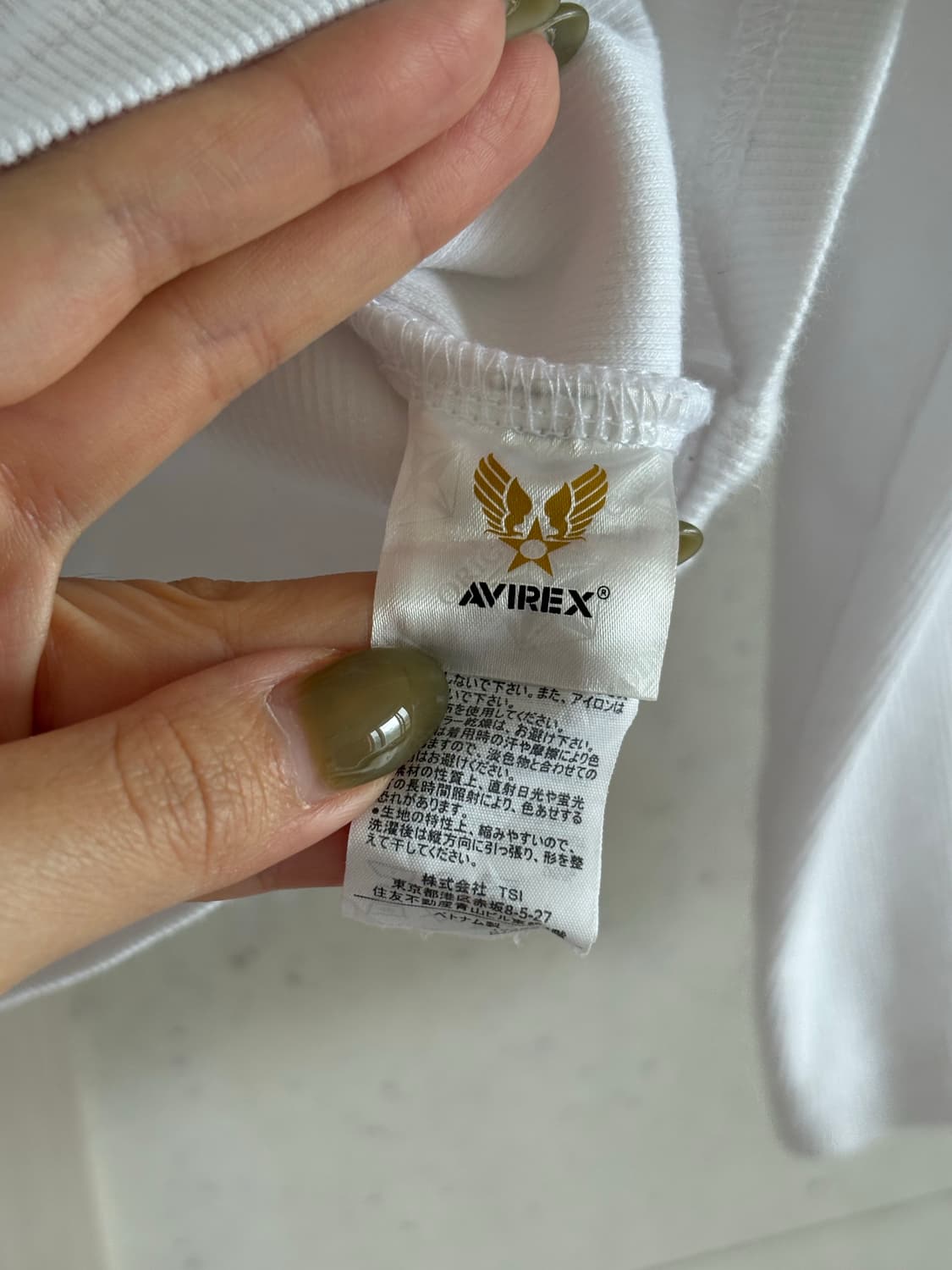 AVIREX U.S.A. 백로고 골지 긴팔 티셔츠 상품이미지5