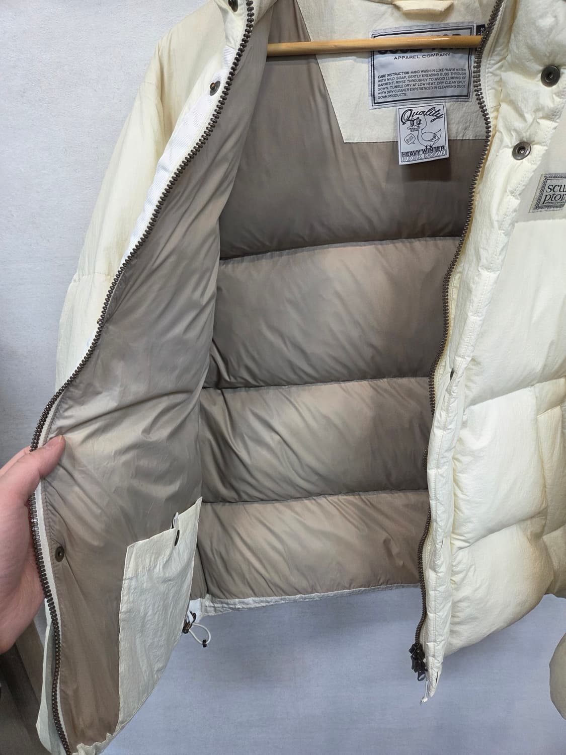 스컬프터 백로고 덕다운 나일론 푸퍼패딩 L 상품이미지4