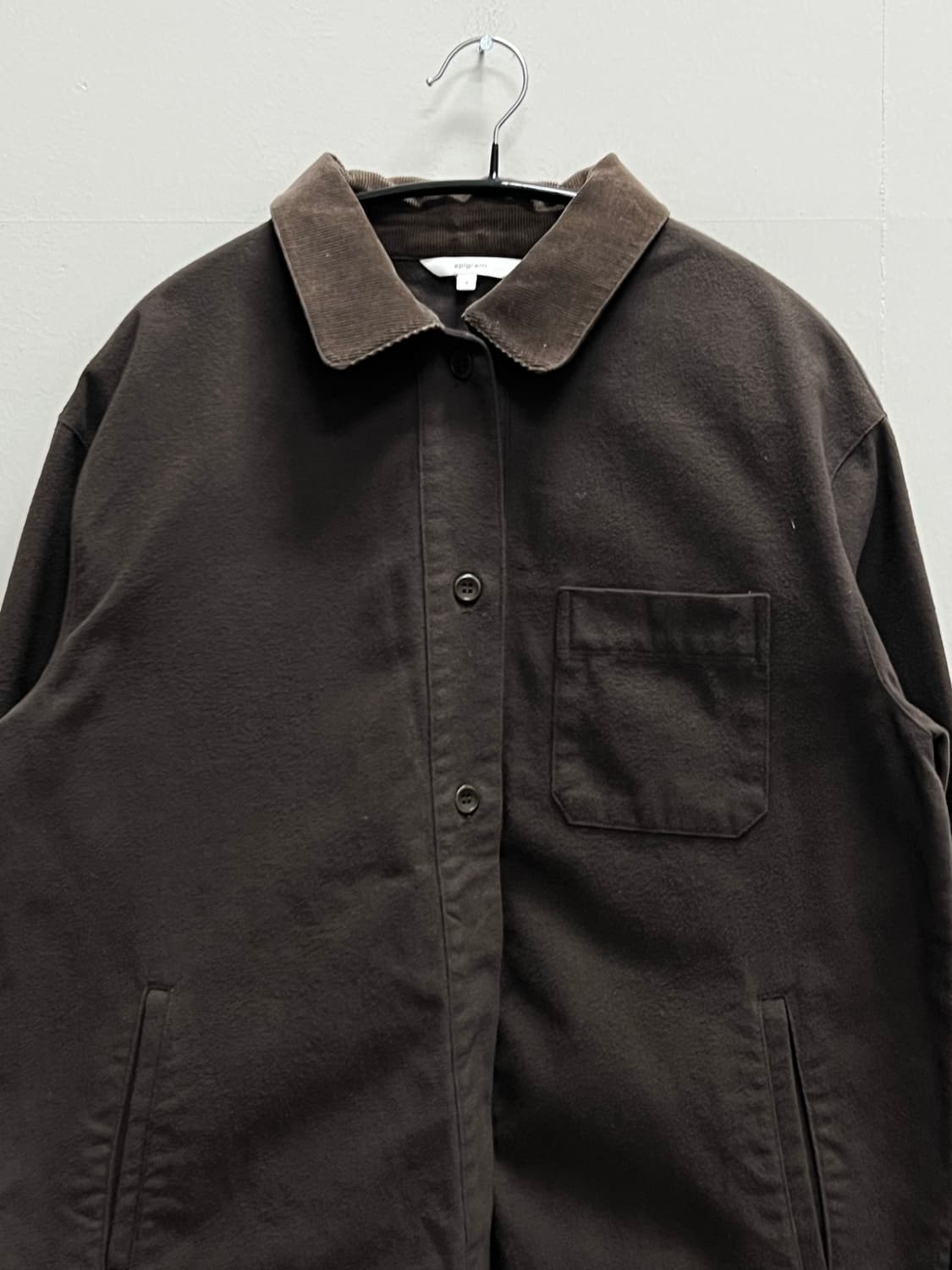 에피그램 코듀로이 카라 스웨이드 셔츠 다크 브라운 상품이미지3