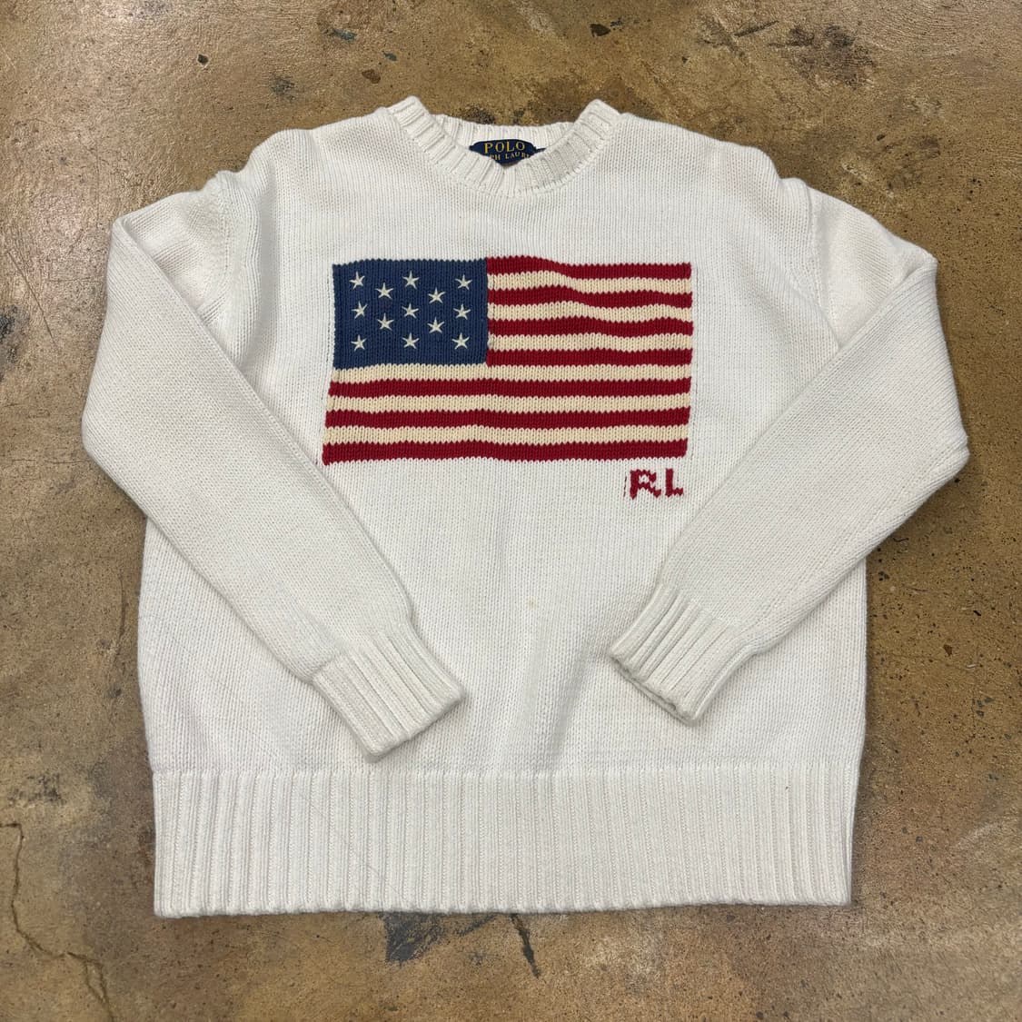 폴로 랄프로렌 화이트 성조기 니트 상품이미지2