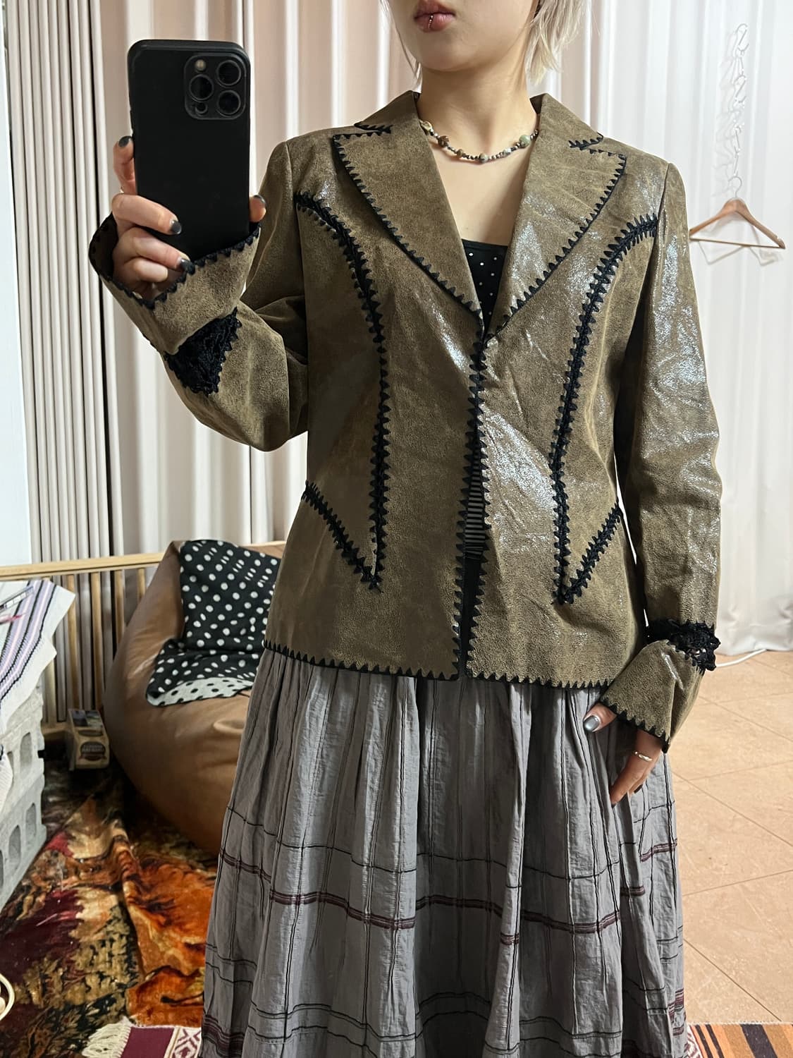 김동순 여성 돈피 디테일 자켓  상품이미지1