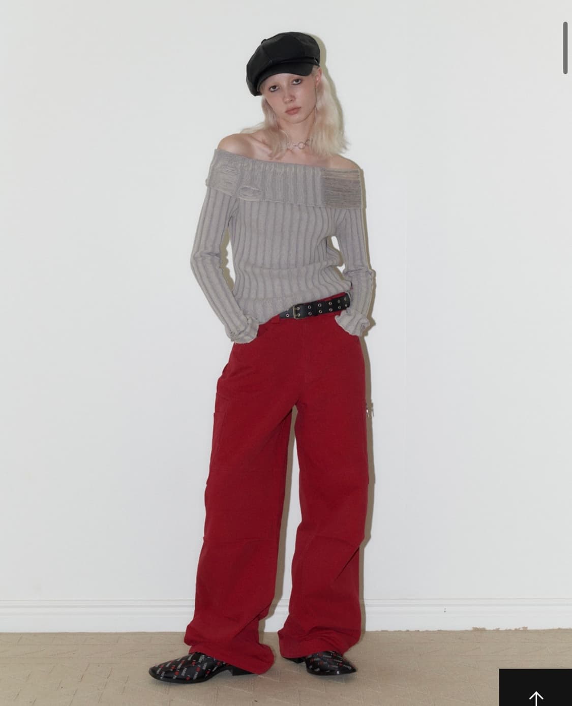 오디너리홀리데이 오프숄더 데미지니트 상품이미지2