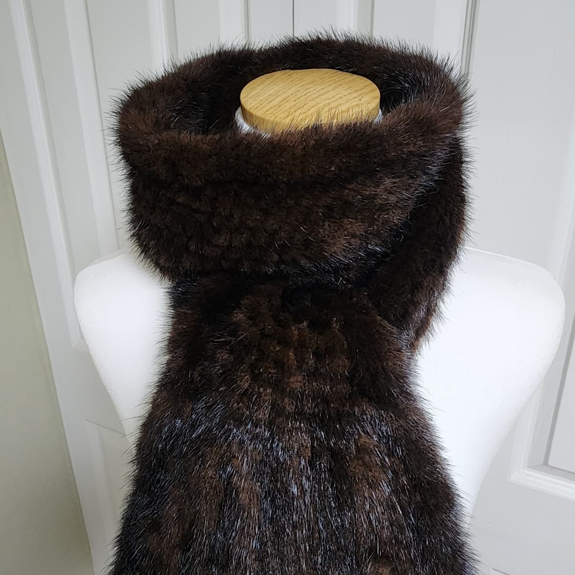 상태굿굿) 프랑코페라로 밍크목도리  브라운 상품이미지6