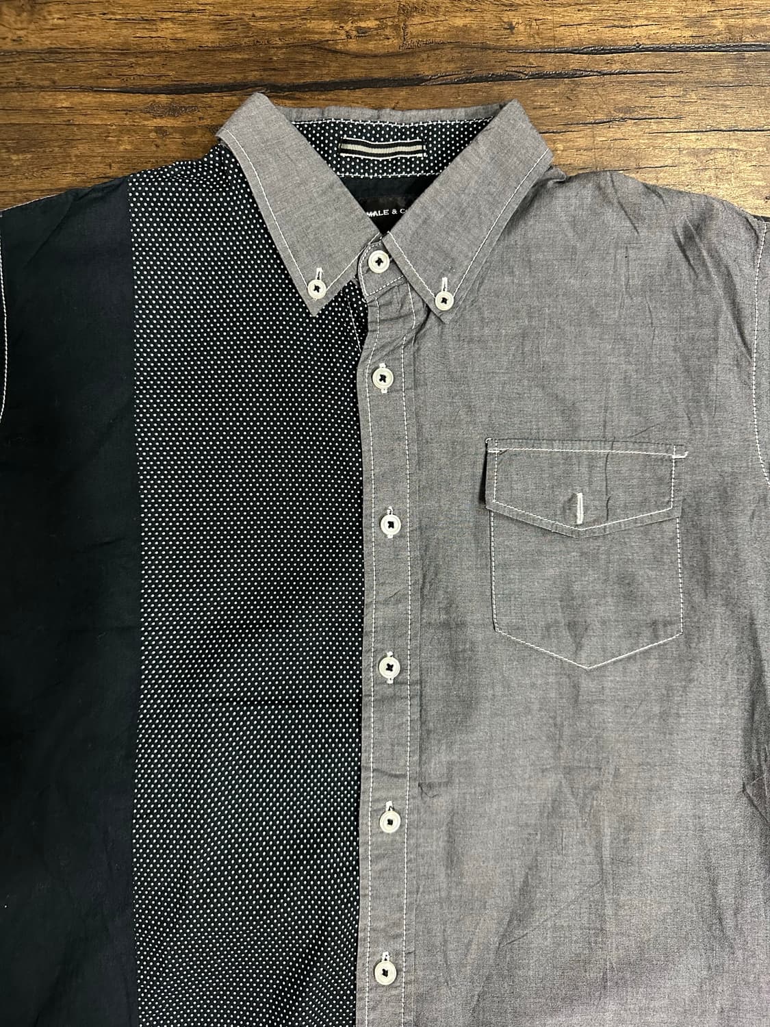MALE & Co. 일본 배색 반팔 셔츠 L사이즈 상품이미지2