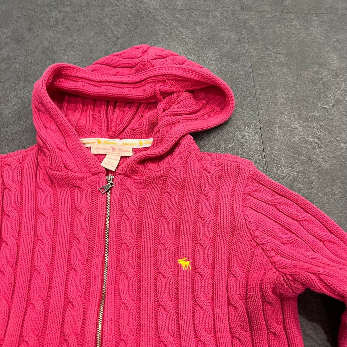 아베크롬비 핑크 딱붙 후드집업 코튼니트 대장 상품이미지2