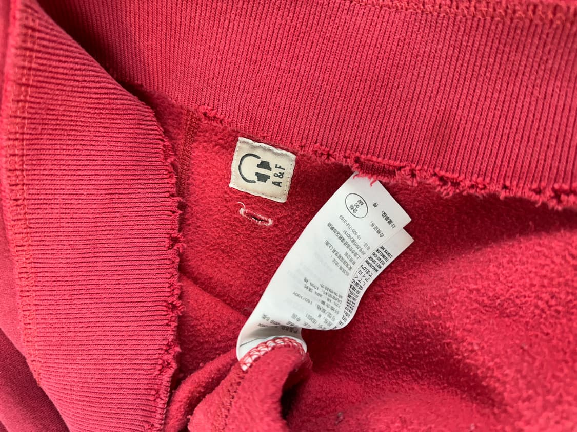 아베크롬비 데미지 디테일 로즈핑크 후드집업 M 상품이미지5