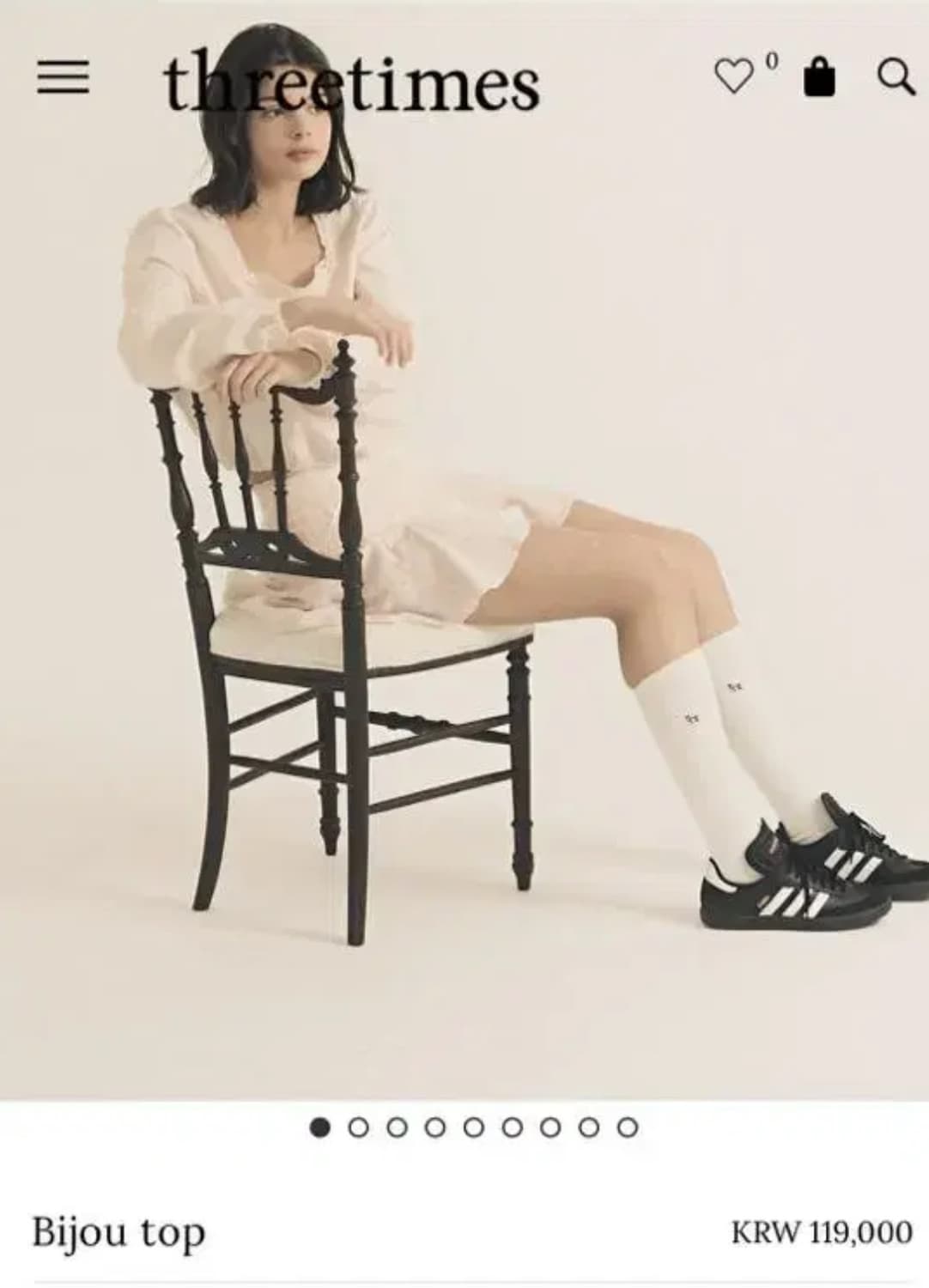 쓰리타임즈 bijou top pink s 비쥬 탑 블라우스 상품이미지1