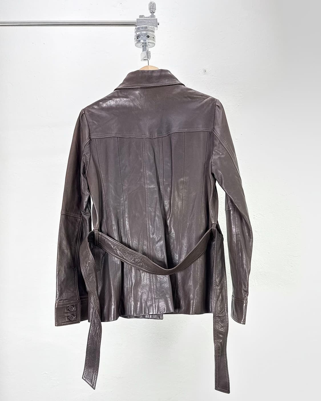 간트 다크 브라운 벨티드 하슬러 제뉴윈 레더 셔츠 자켓 상품이미지6