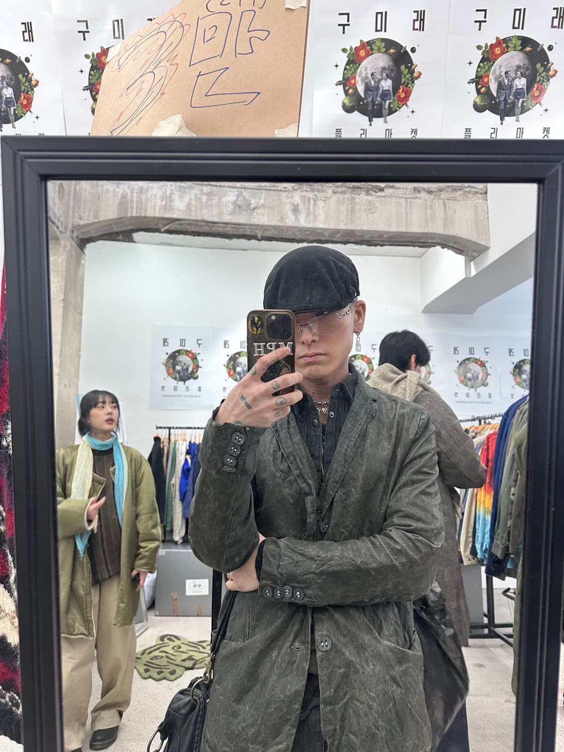 transit 트랜짓 베지터블 램스킨 린넨 혼방 블레이저 M 사이즈 상품이미지8