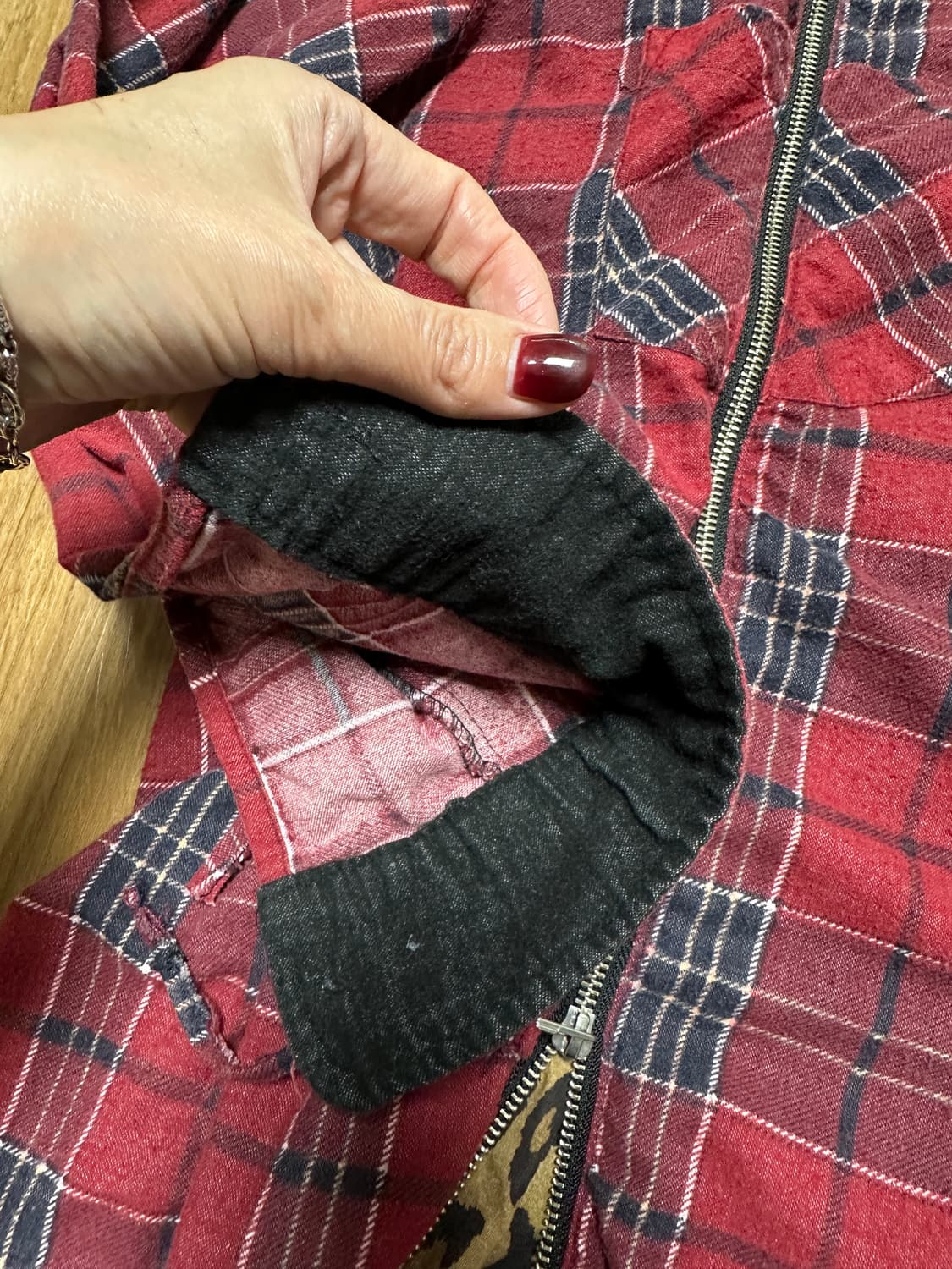 올드파크 프란넬 디테일 체크 셔츠 상품이미지4