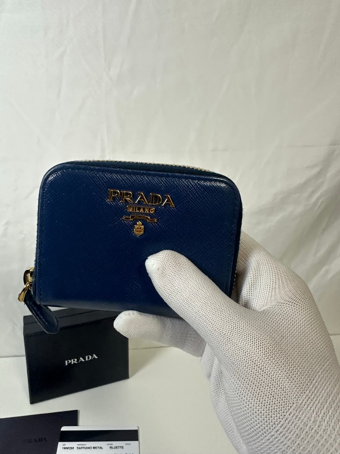 프라다 지퍼 카드지갑 딥블루(OS) 상품이미지2