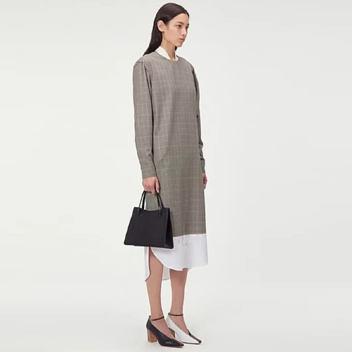 렉토(RECTO) 셔츠 레이어드 체크원피스 55-66 상품이미지2