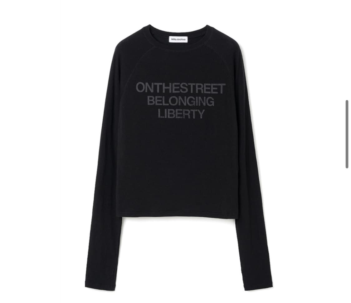 밀로우먼 홀 레글런 티셔츠 블랙 상품이미지3