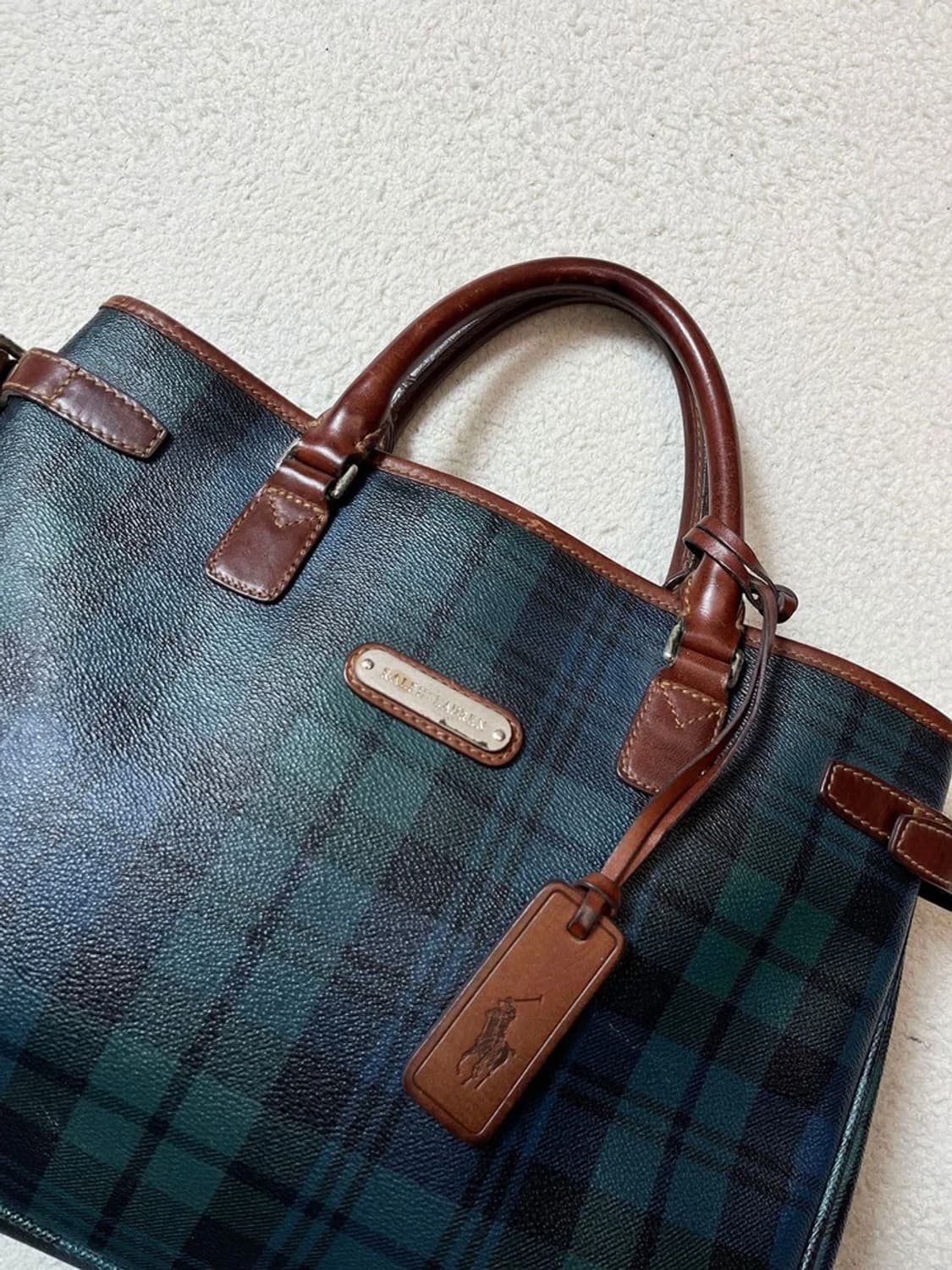 폴로 랄프로렌 00's 타탄체크 토트백 A1739 상품이미지2