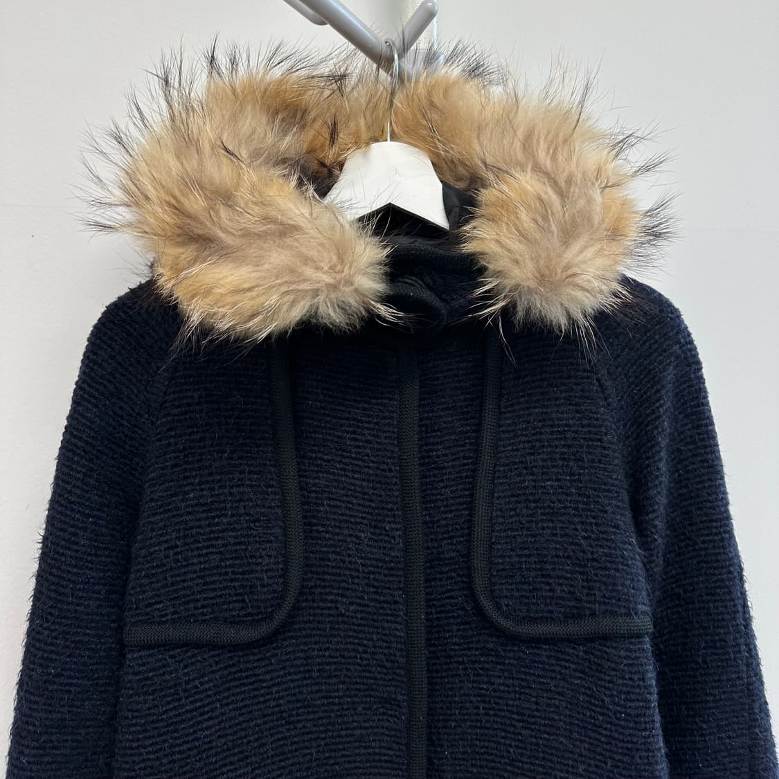 랑방 라쿤퍼 파이핑 디자인 모헤어 코트 상품이미지2