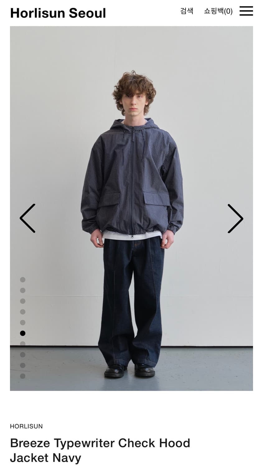 홀리선 26SS 바람막이 체크자켓 (네이비) 상품이미지1