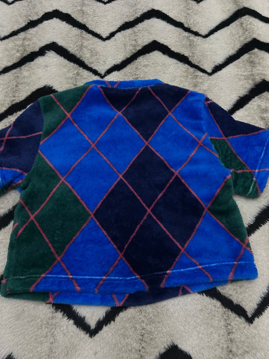 [L]아디다스 아가일 체크 크롭 플리스 반팔 상품이미지3