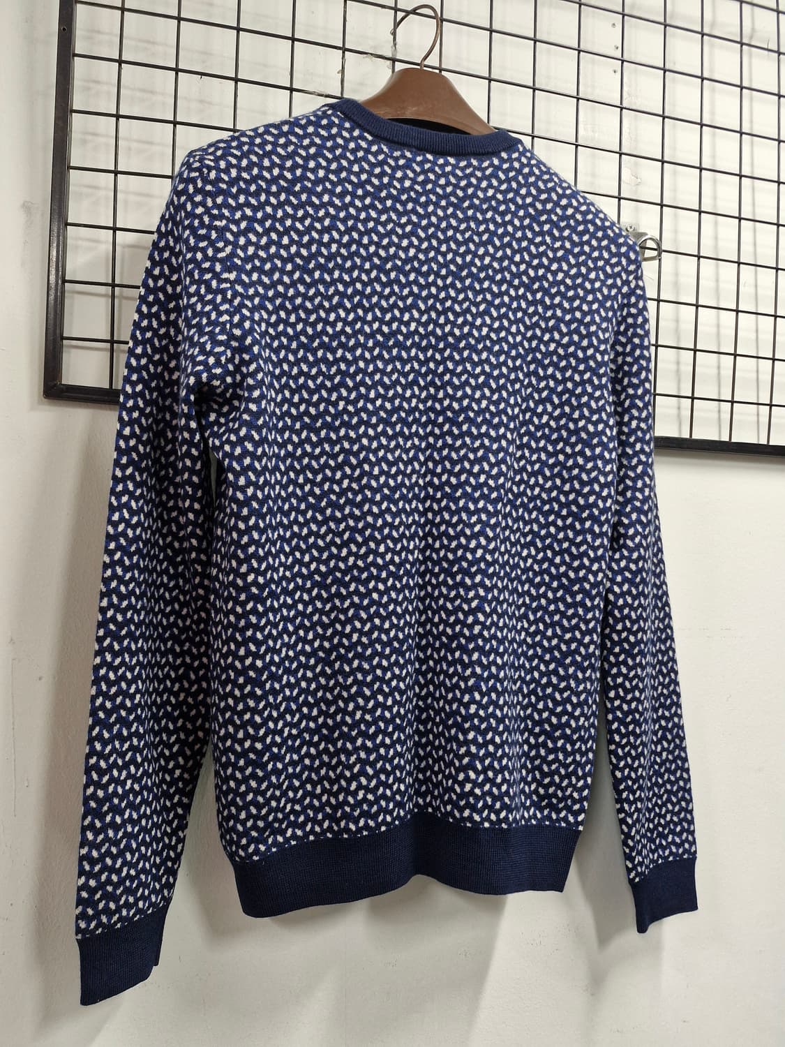 100L 라코스테 네이비 패턴 울 니트. 상품이미지7