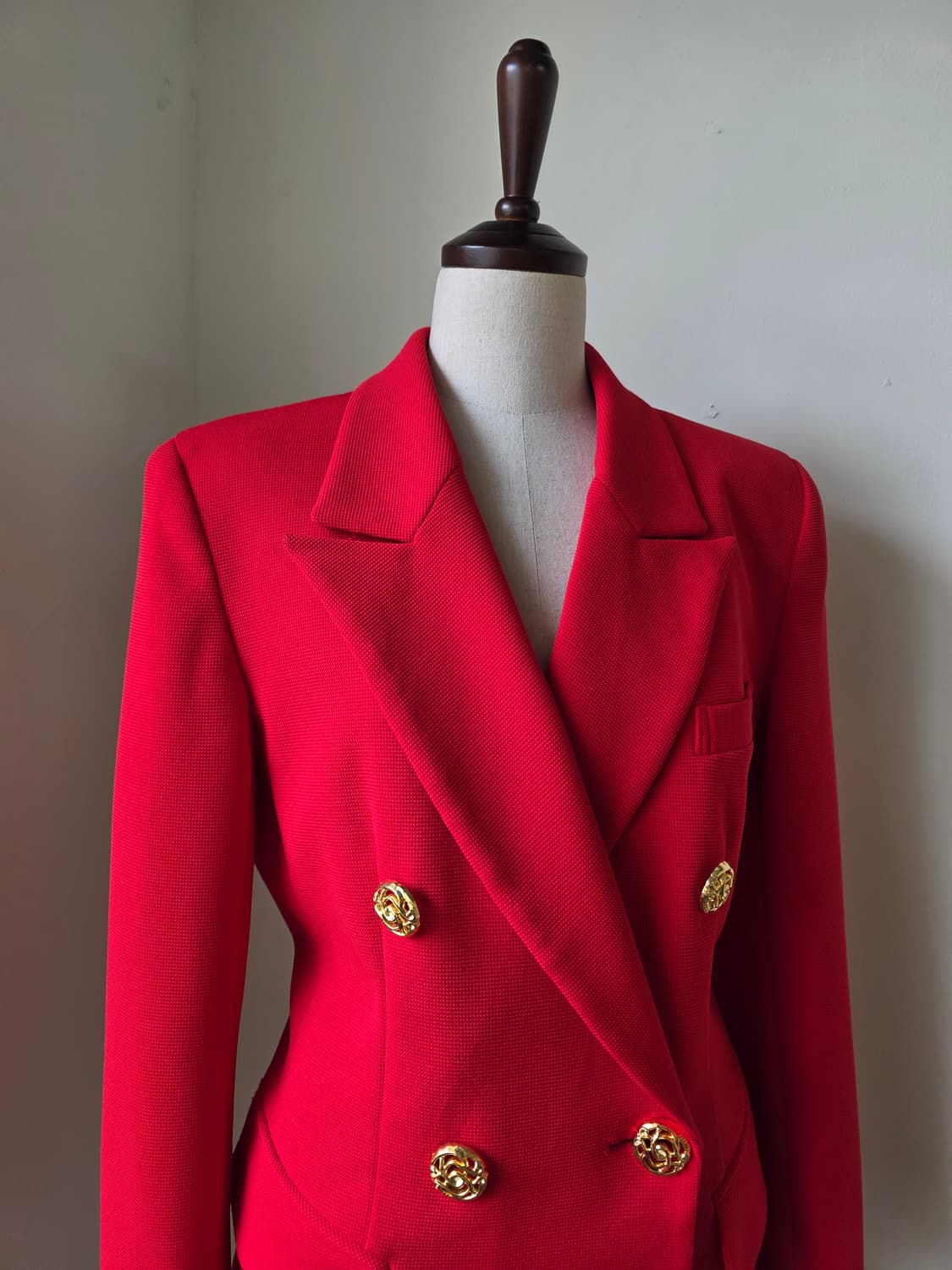 레드 금장 버튼 더블 블레이저 자켓 상품이미지4