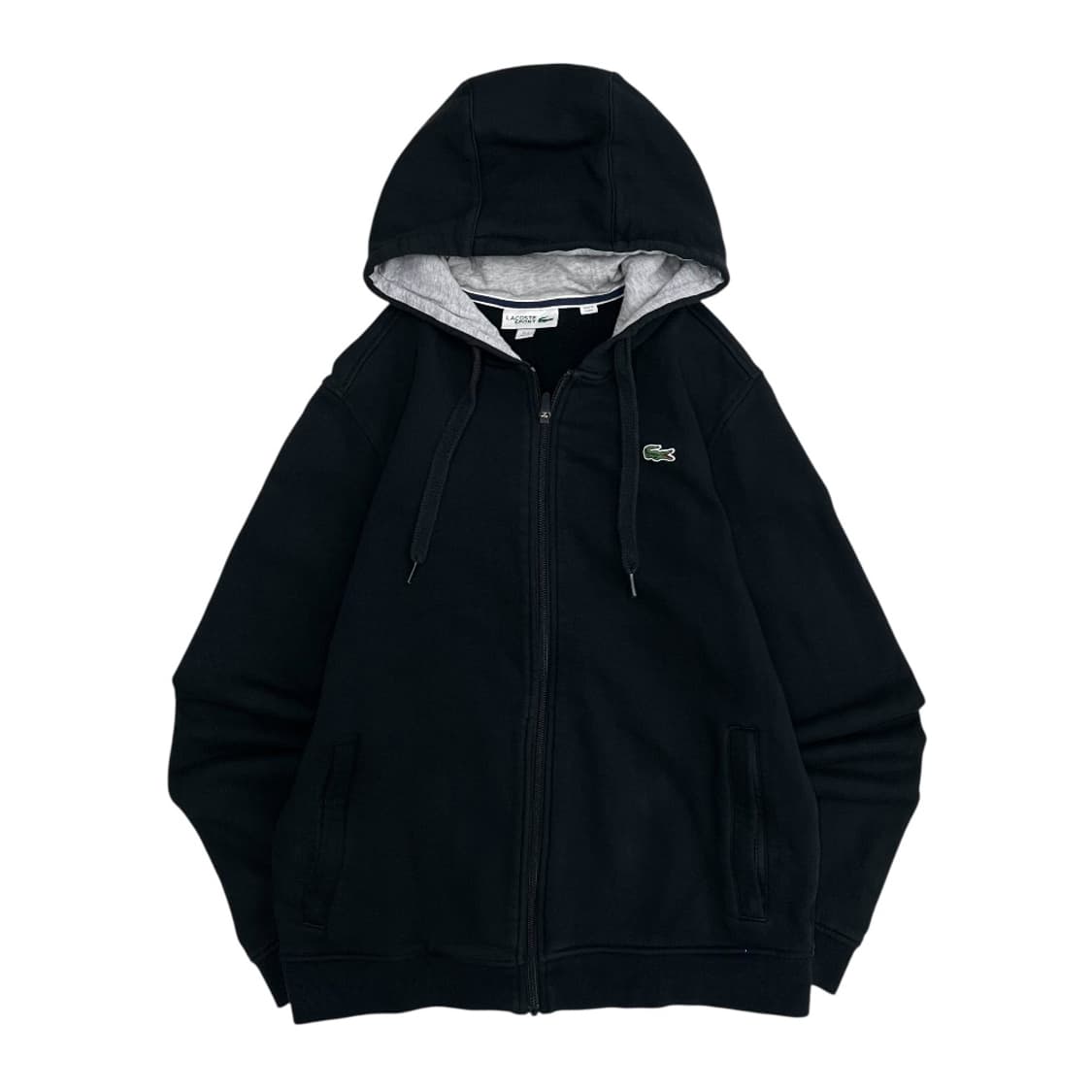 라코스테 로고 블랙 후드집업 M 상품이미지2