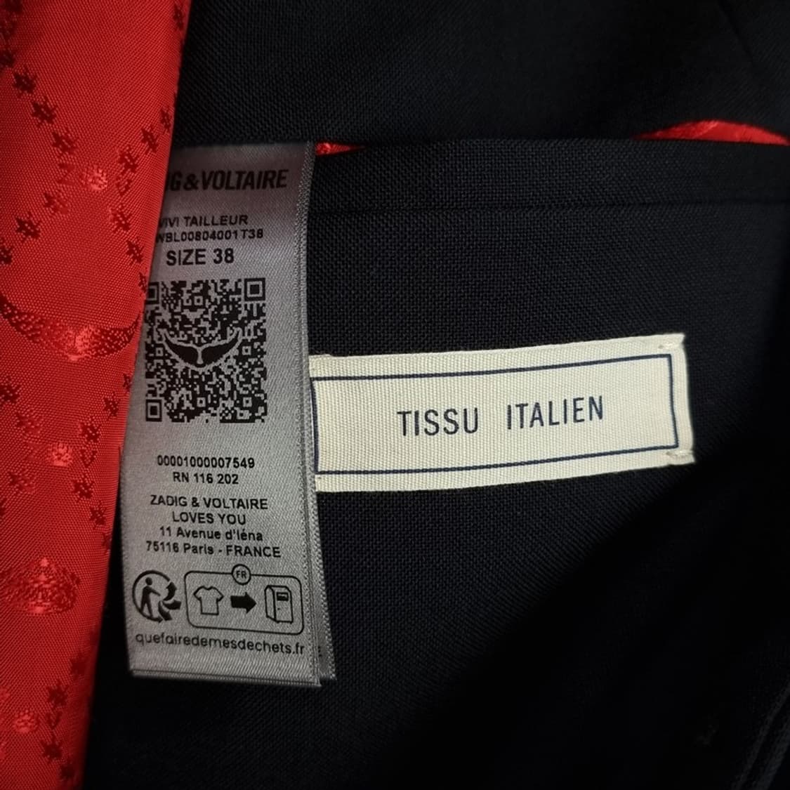 [쟈딕앤볼테르] 투버튼 블레이저 자켓 블랙 P01286 상품이미지8