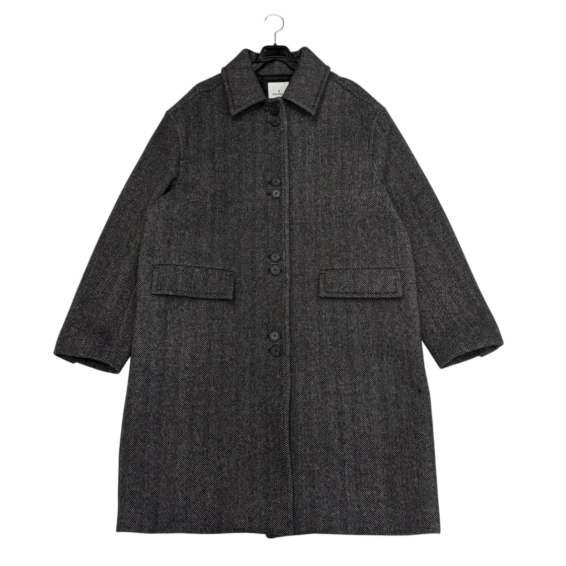 아바몰리 더블 버튼 헤링본 맥 코트 상품이미지1