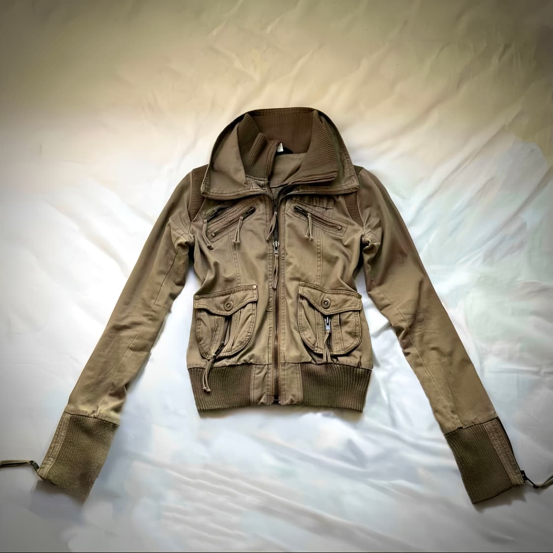 00‘s 아카이브 하이넥 투카라 포켓디테일 집업 자켓 갸루 락시크 y2k 상품이미지1