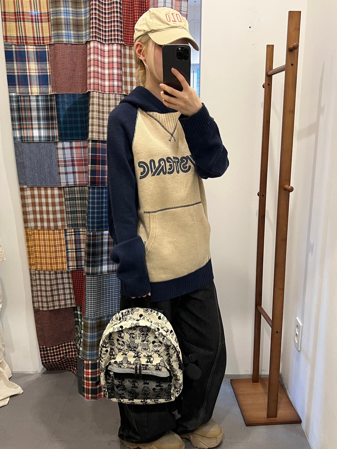 히스테릭글래머 네이비 니트 후드티 상품이미지4