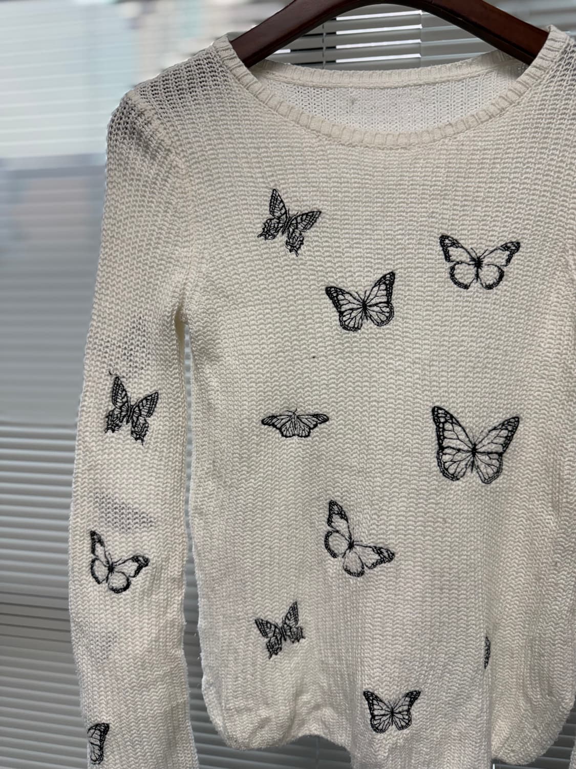 빈티지 버터플라이 패턴 니트 상품이미지2