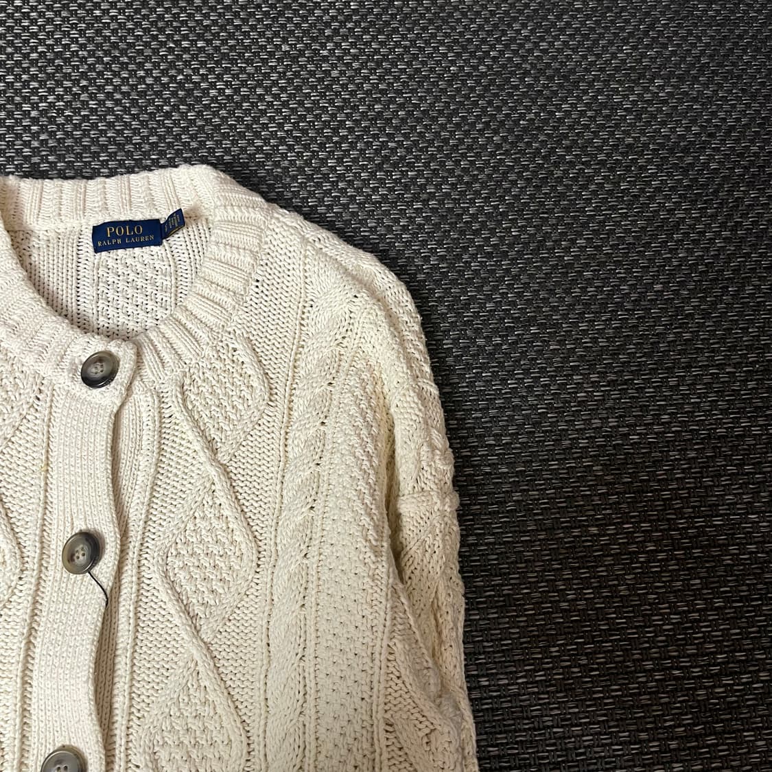 폴로랄프로렌 크림 투포켓 케이블 니트 가디건 XS 상품이미지3