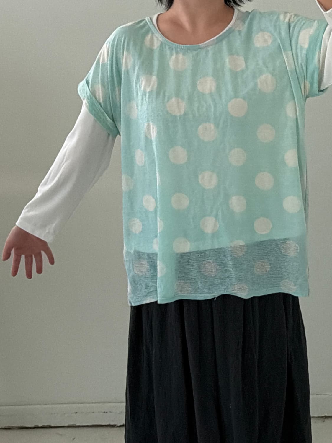 일본빈티지 도트 시스루 세트 상품이미지4