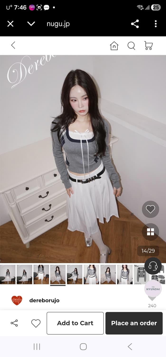 리본 아가일 니트 m~L 상품이미지1