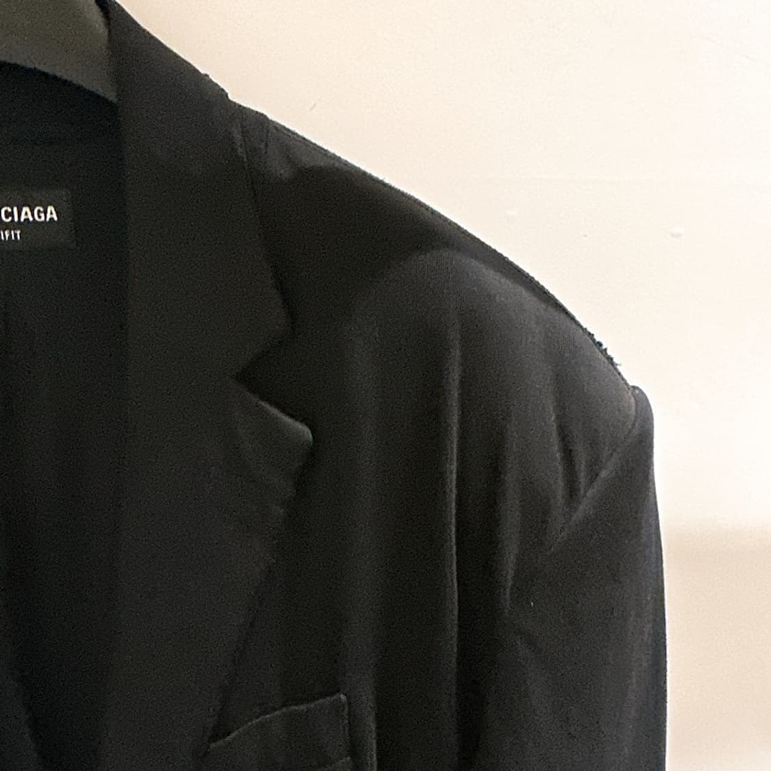 발렌시아가 유니핏 블랙 오버사이즈 코튼 블레이저 상품이미지3