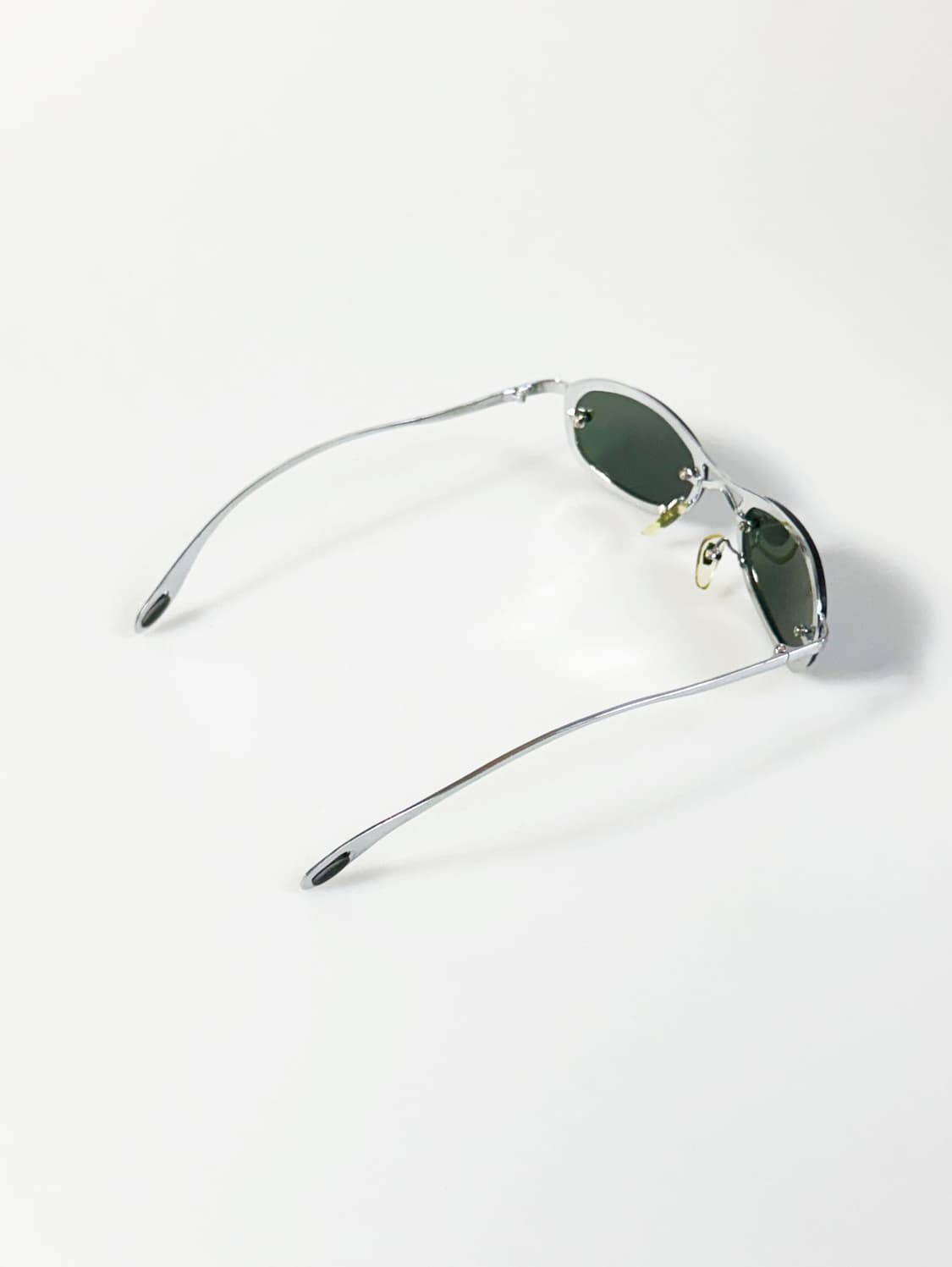 실버 무테 스퀘어 더블 브릿지 빈티지 선글라스 상품이미지5