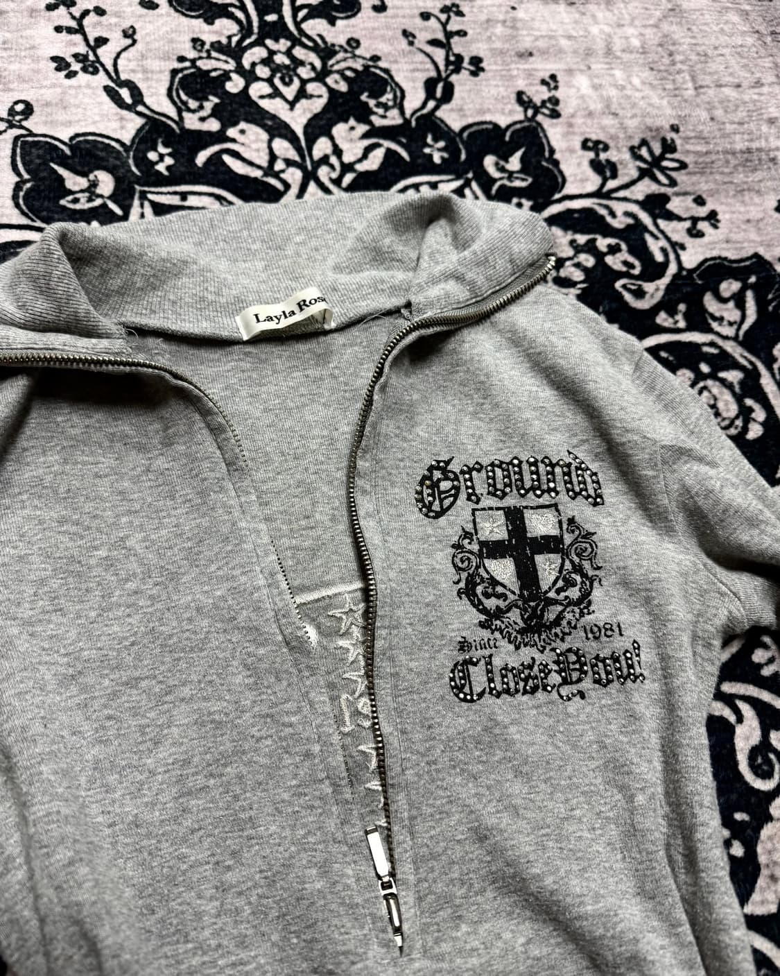 y2k cubic half zip-up sleeve 상품이미지3