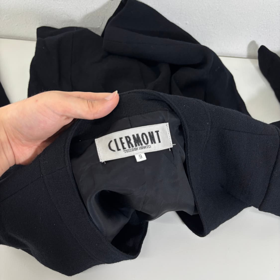 우먼M CLERMONT 블랙 논카라 모 블레이져 상품이미지4