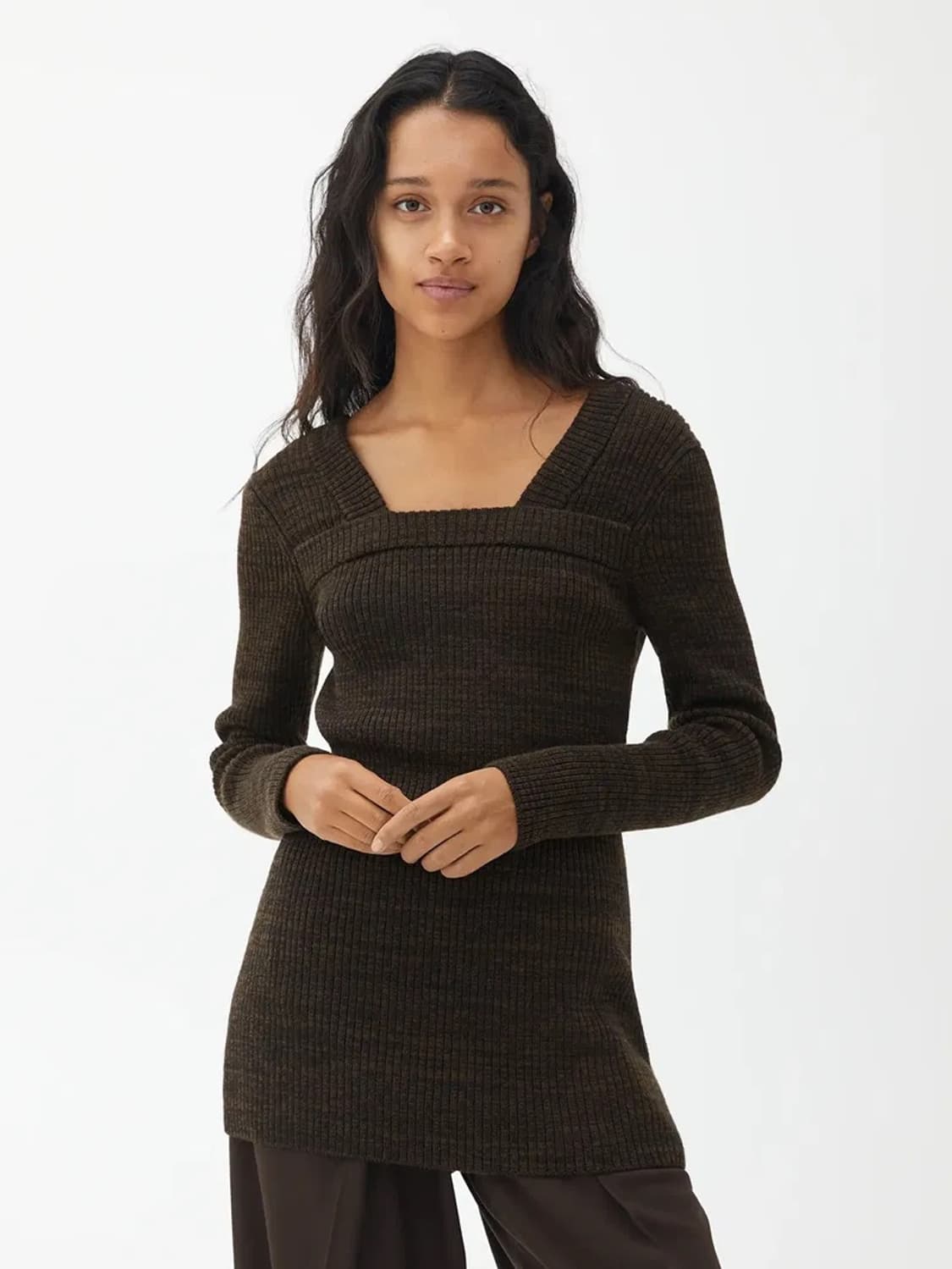 ARKET 아르켓 리브 니트 스퀘어넥 탑 상품이미지1