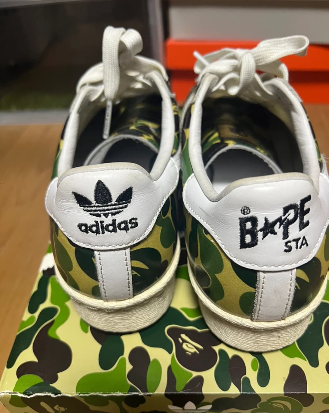 아디다스 x 베이프 슈퍼스타 그린 카모 260 상품이미지4